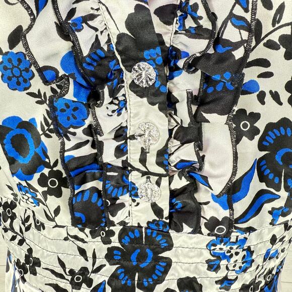 VTG My Michelle y2k Large satin white blue floral babydoll whimsygoth coquette - Picture 3 of 8